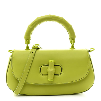 Gucci Calfskin Medium Bamboo Diva  Green 1 of 10