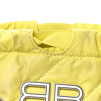 Balenciaga Crushed Calfskin Quilted Crush Small Tote Bag Citrus 9 of 13