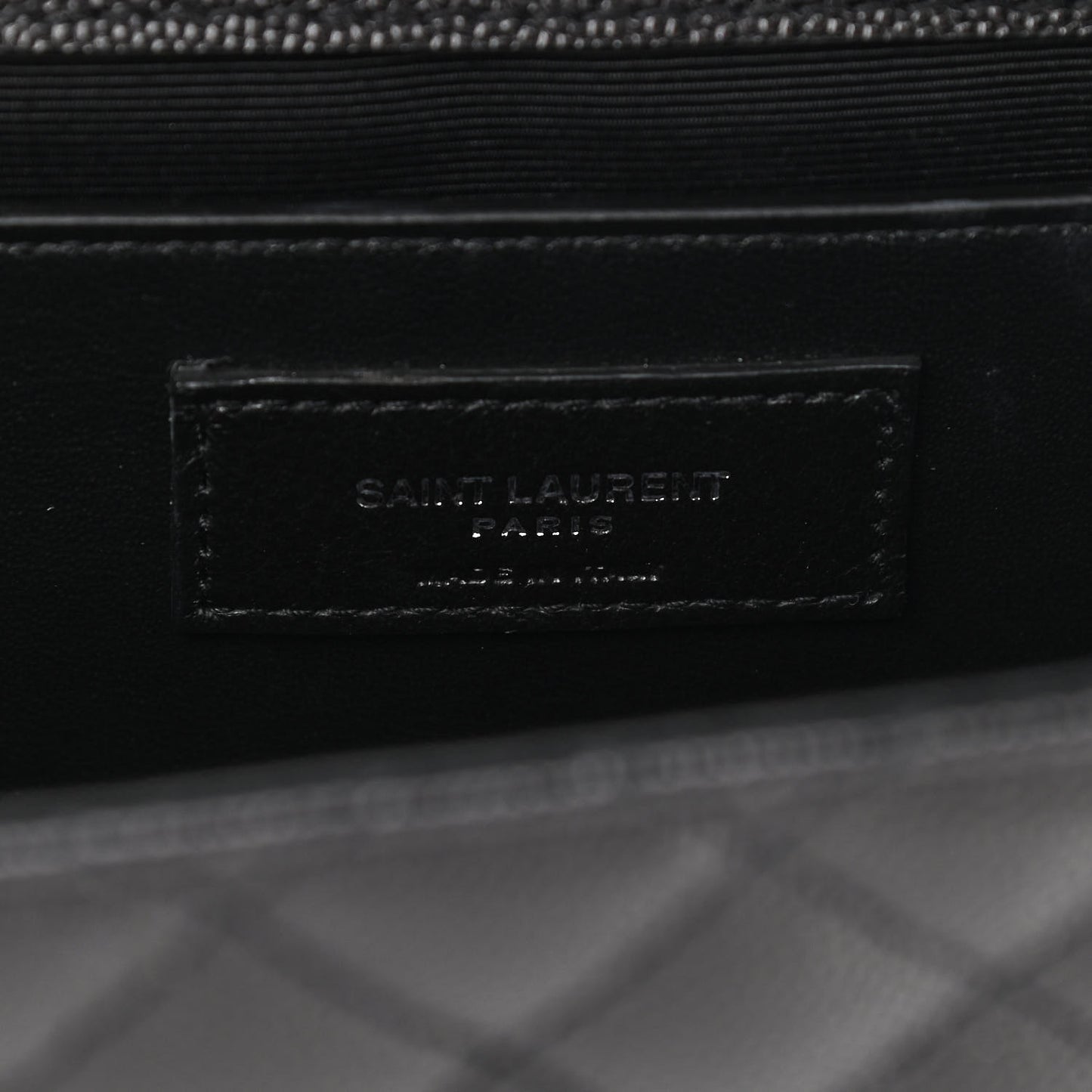 Grain De Poudre Textured Mixed Matelasse Triquilt Medium Monogram Satchel Black