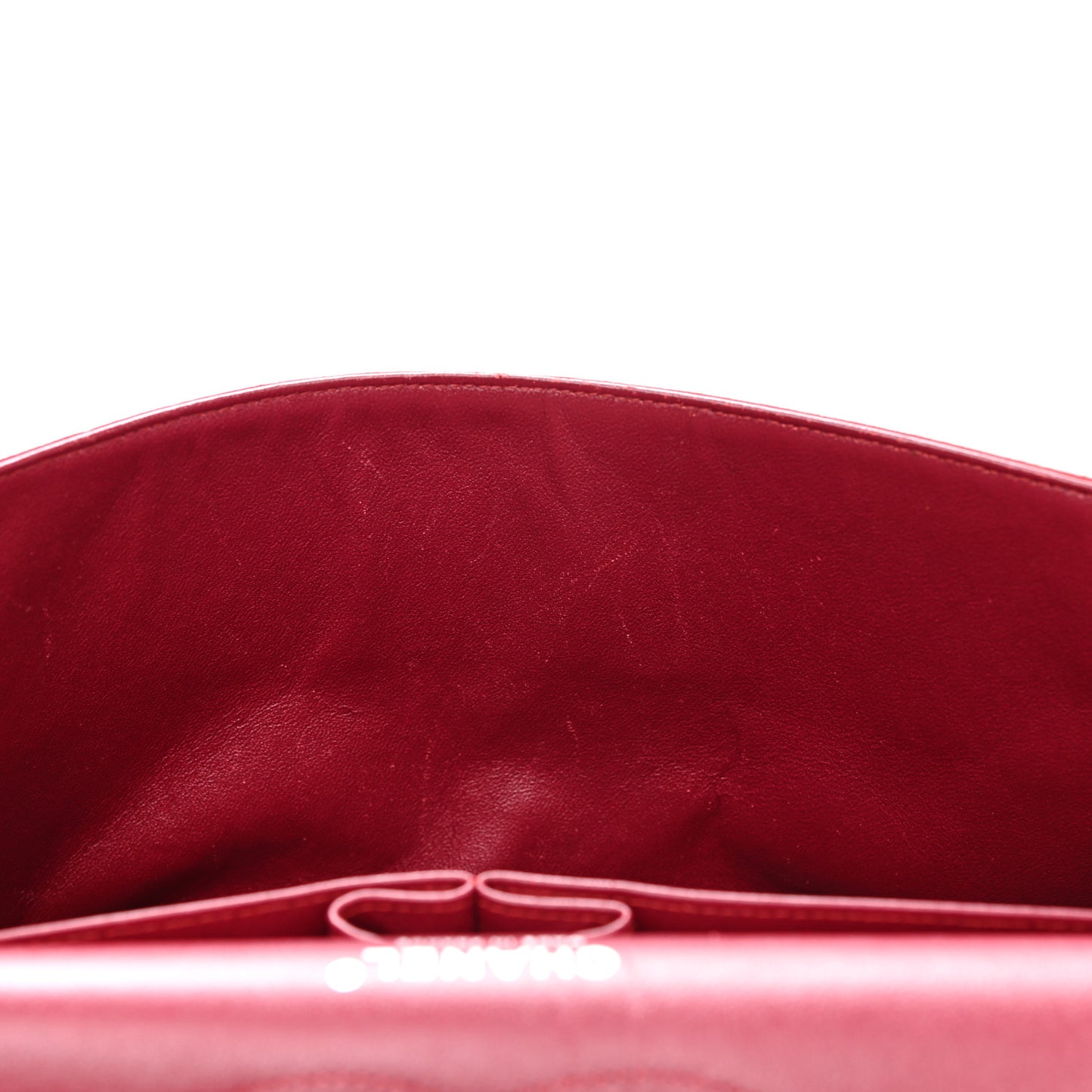 Patent Quilted Jumbo Double Flap Red