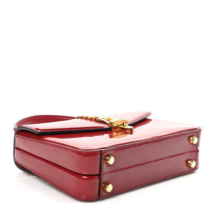 Gucci Mousse Top Patent Mini Sylvie 1969 Top Handle Bag New Cherry Red 4 of 10