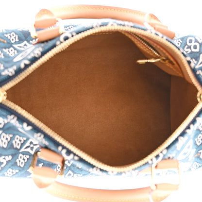 Louis Vuitton Jacquard Since 1854 Speedy Bandouliere 25 Blue 5 of 10
