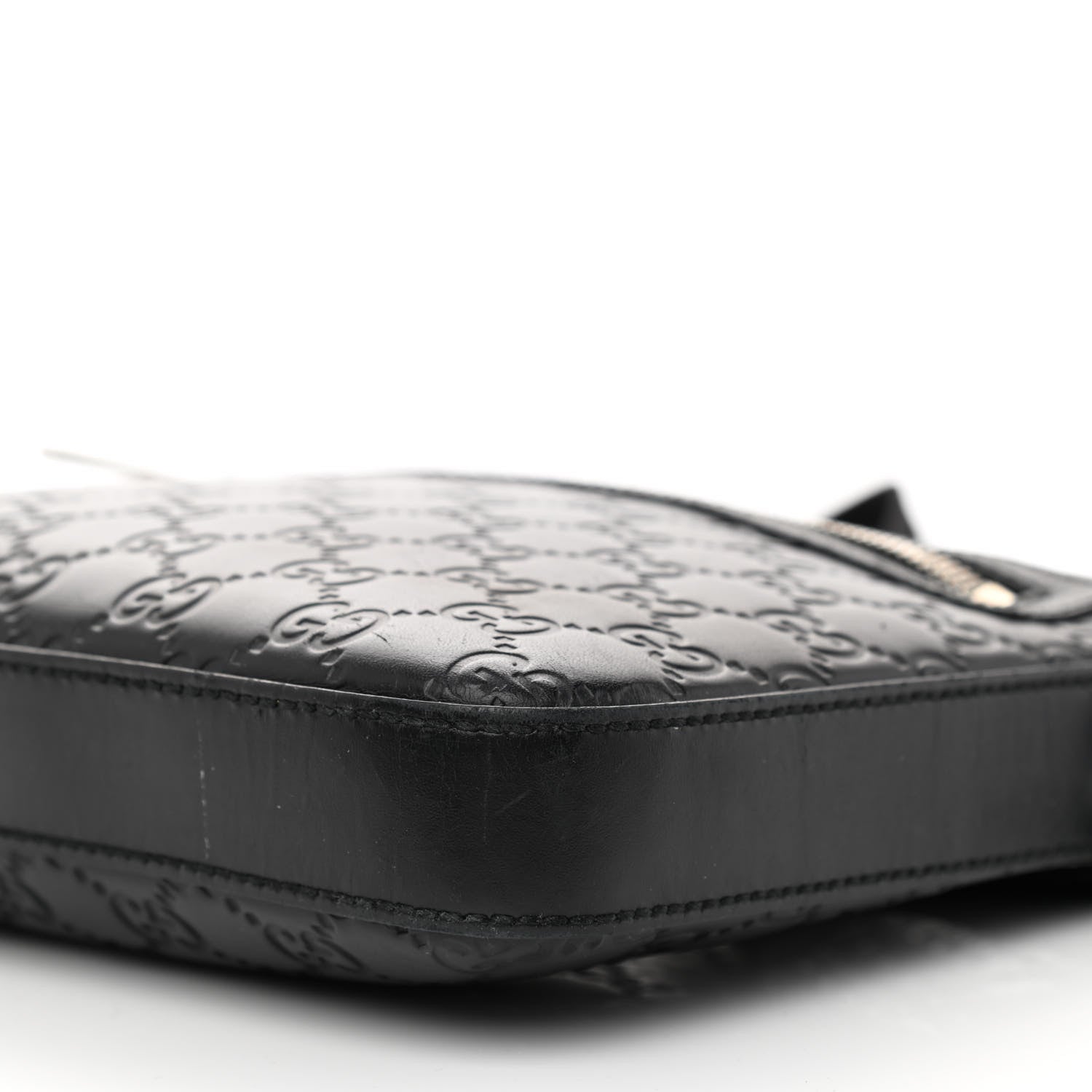 Gucci Guccissima Signature Small Messenger Bag Black 7 of 8