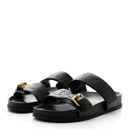 Louis Vuitton Empreinte Bom Dia Mule Sandals 38 Black 2 of 7