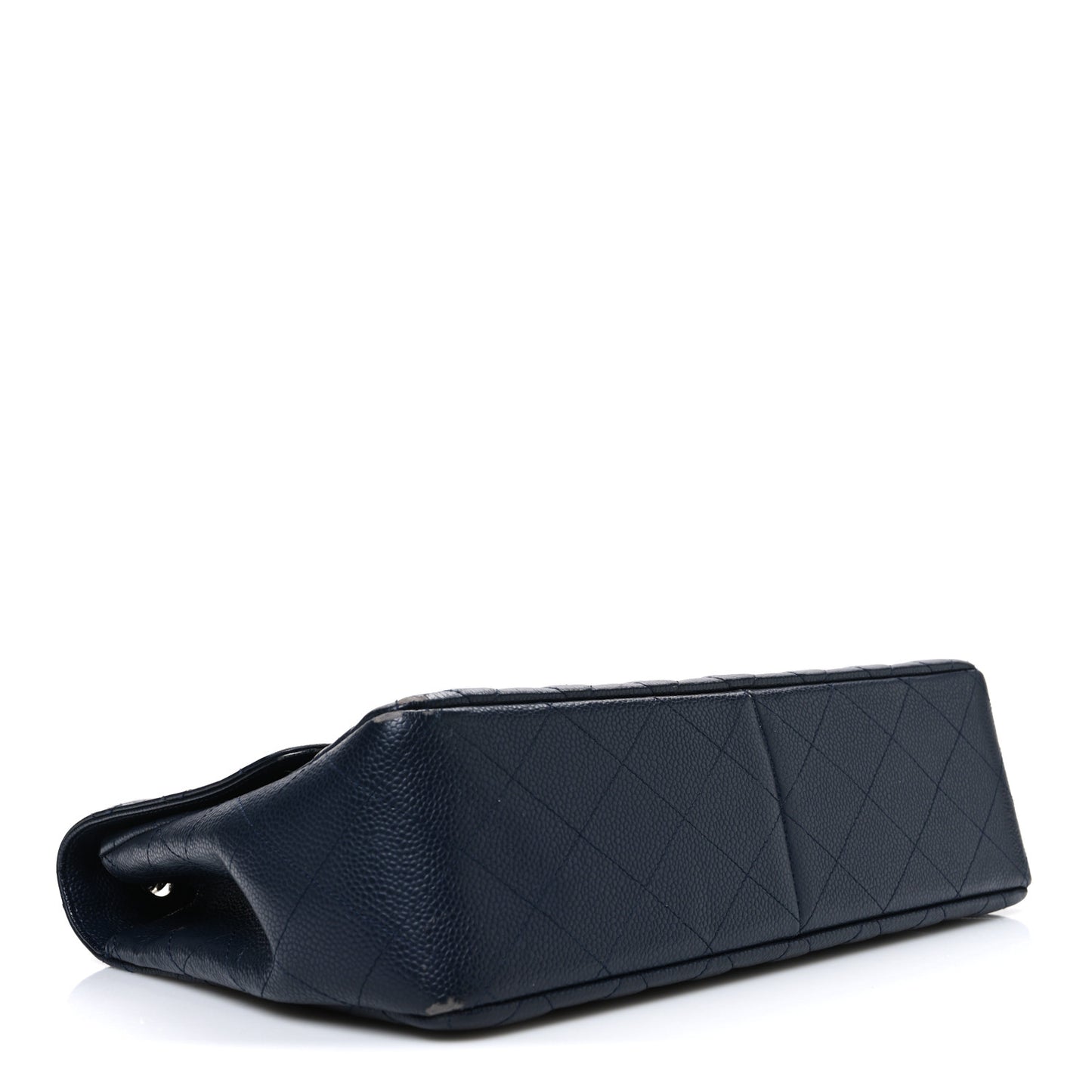 Caviar Quilted Jumbo Single Flap Navy