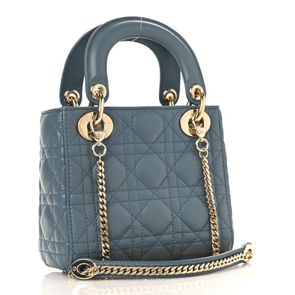 Christian Dior Lambskin Cannage Mini Lady Dior Cloud Blue 3 of 8
