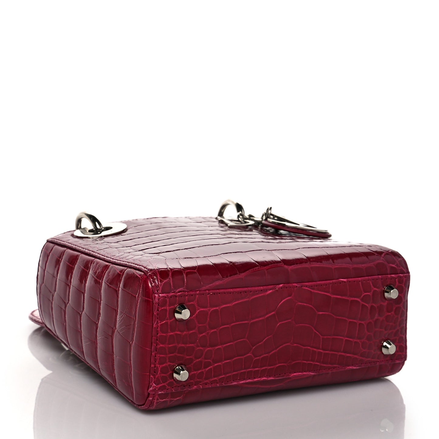Alligator Mini Lady Dior Dark Pink
