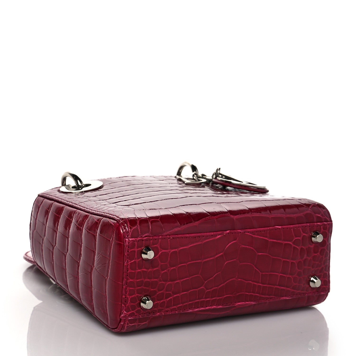 Christian Dior Alligator Mini Lady Dior Dark Pink 4 of 9