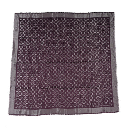 Louis Vuitton Silk Lurex Wool Monogram Shine Shawl Amarante 1 of 6