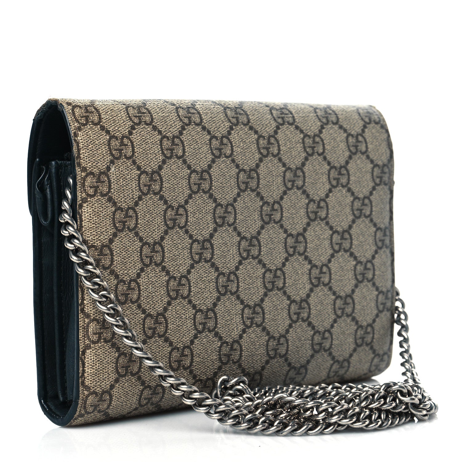 Gucci GG Supreme Monogram Mini Dionysus Chain Wallet Beige Black 2 of 11