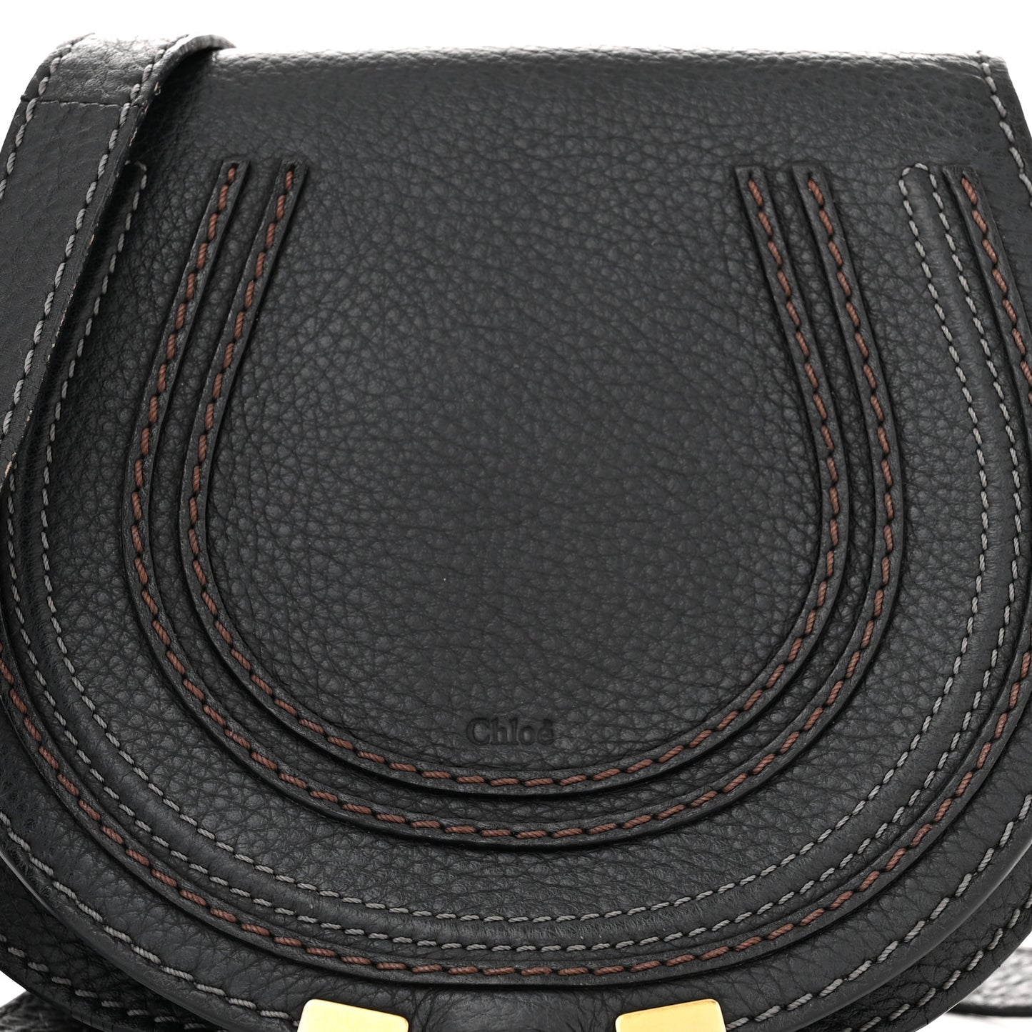 Calfskin Mini Marcie Round Crossbody Bag Black