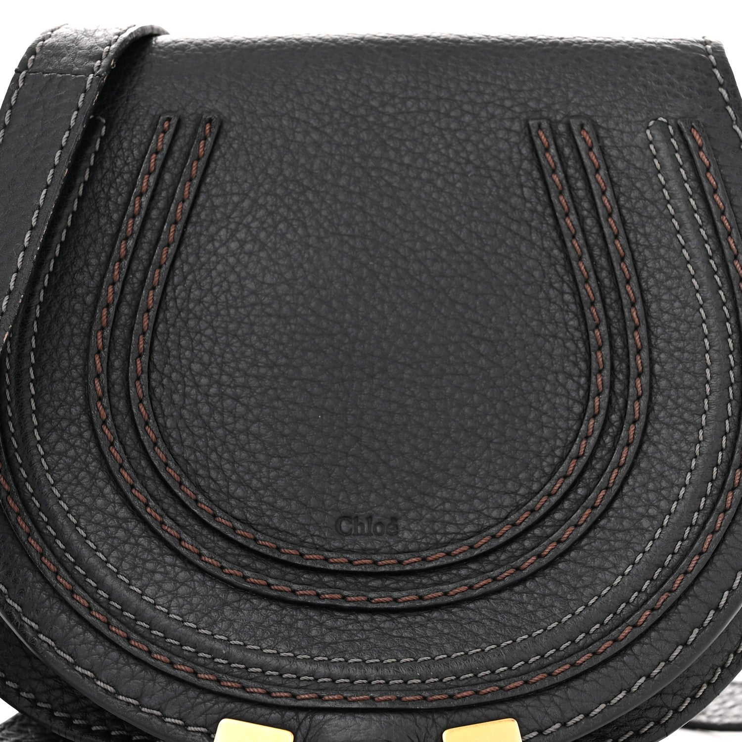 Chloe Calfskin Mini Marcie Round Crossbody Bag Black 9 of 12