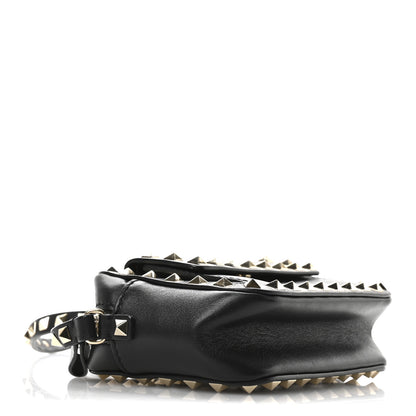 Valentino Garavani Grained Calfskin Small Rockstud Flap Pocket Camera Crossbody Bag Black 4 of 9