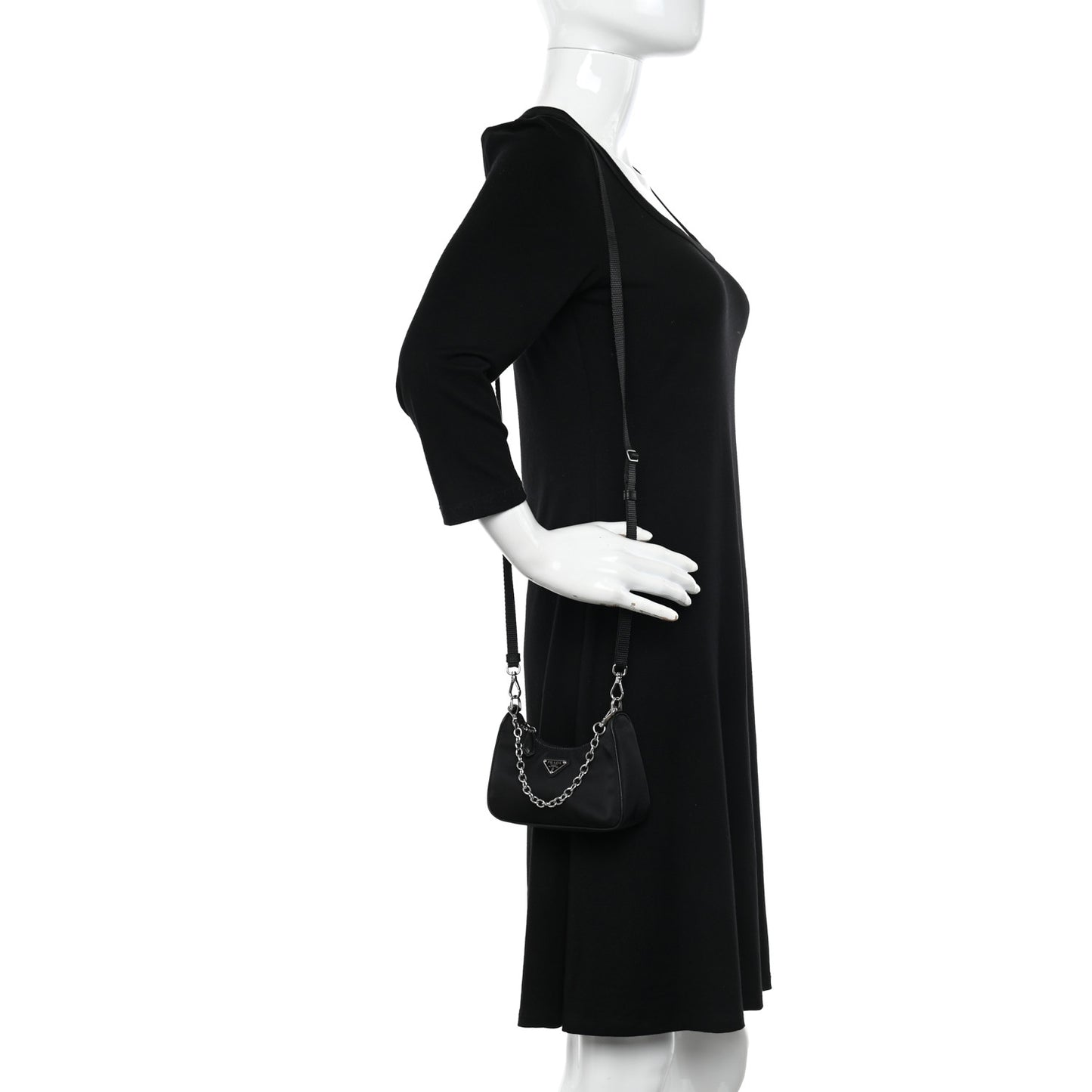 Tessuto Nylon Mini Re-Edition 2000 Shoulder Bag Black