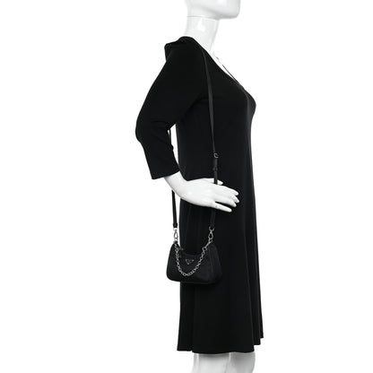 Prada Tessuto Nylon Mini Re-Edition 2000 Shoulder Bag Black 2 of 9