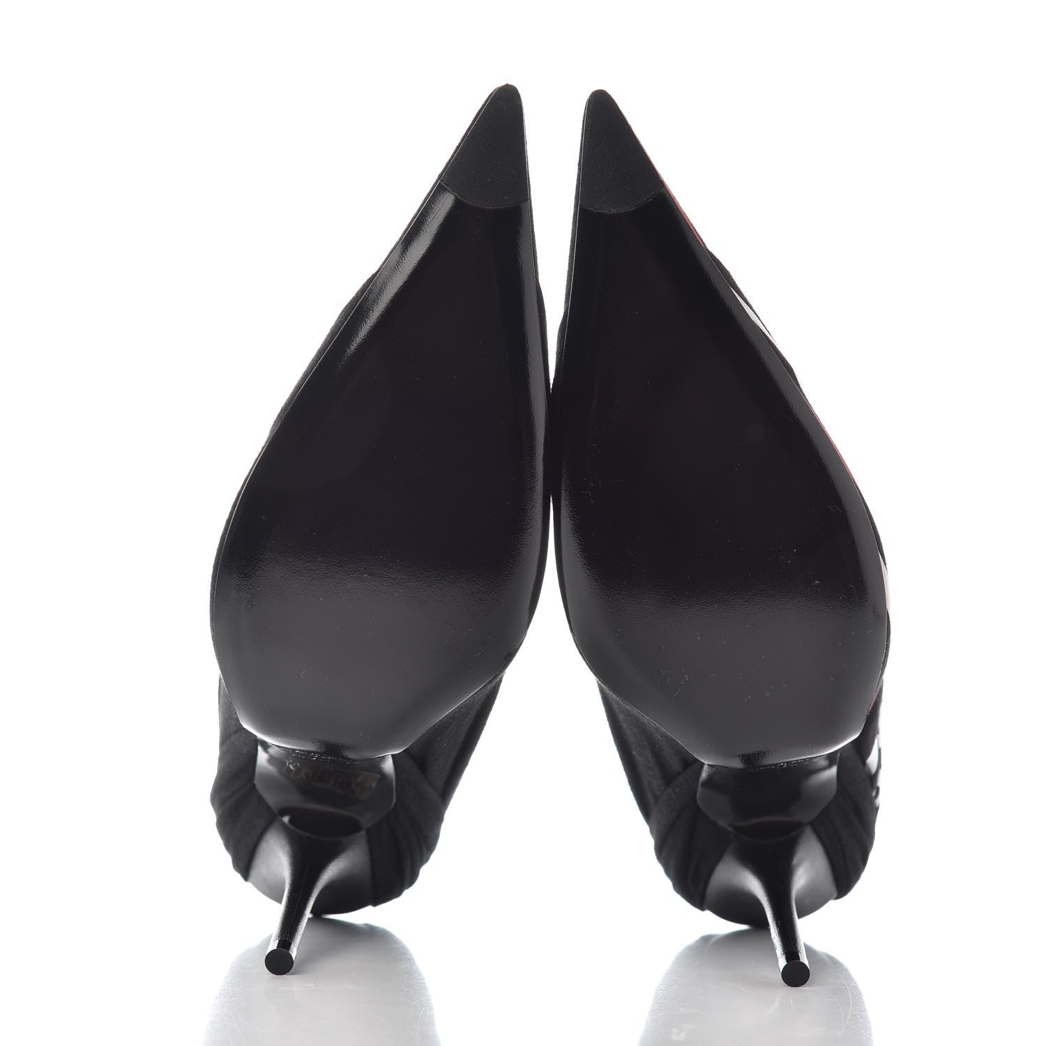 Balenciaga Jersey Crepe Political Campaign Logo Knife 115 Pointed Pumps 39 Black White Rouge 6 of 11