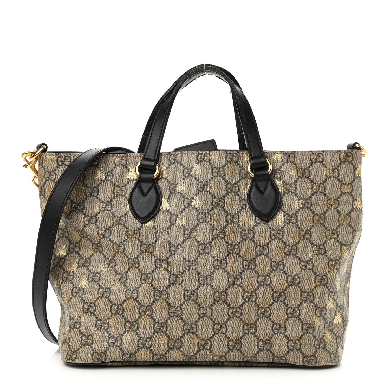 Gucci Soft GG Supreme Monogram Bees Small Crossbody Tote Beige Oro Black 1 of 14