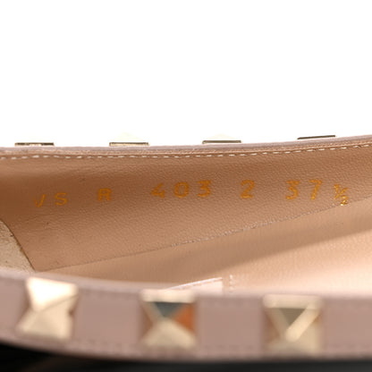 Valentino Garavani Patent Nappa Rockstud Ballerina Flats 37.5 Black Poudre 9 of 12
