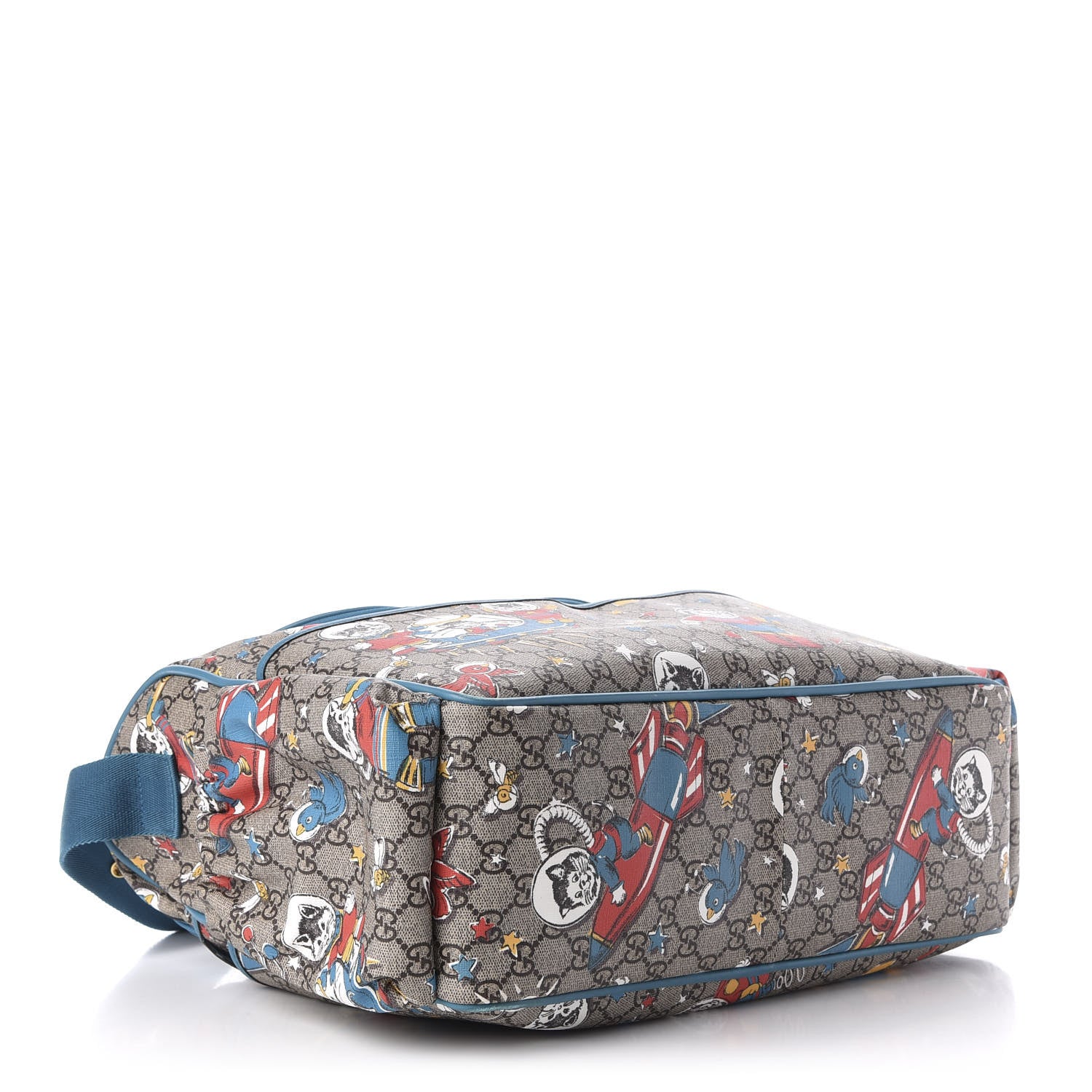 Gucci GG Supreme Monogram Space Cats Diaper Bag Turquoise 5 of 11