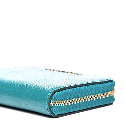 Burberry Patent London Compact Zip Around Wallet Aqua Green 8 of 10