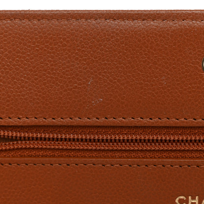 Chanel Caviar Quilted Boy Wallet On Chain WOC Brown 12 of 12