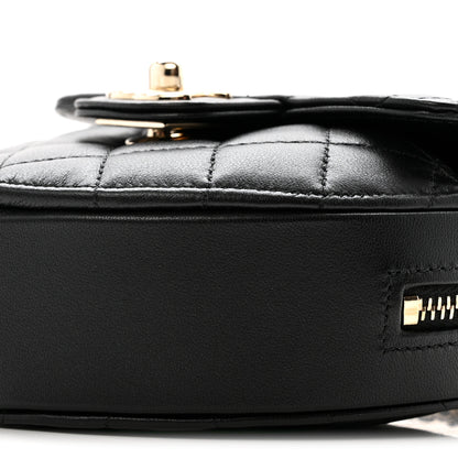 Chanel Lambskin Quilted CC In Love Heart Clutch With Chain Black 10 of 10