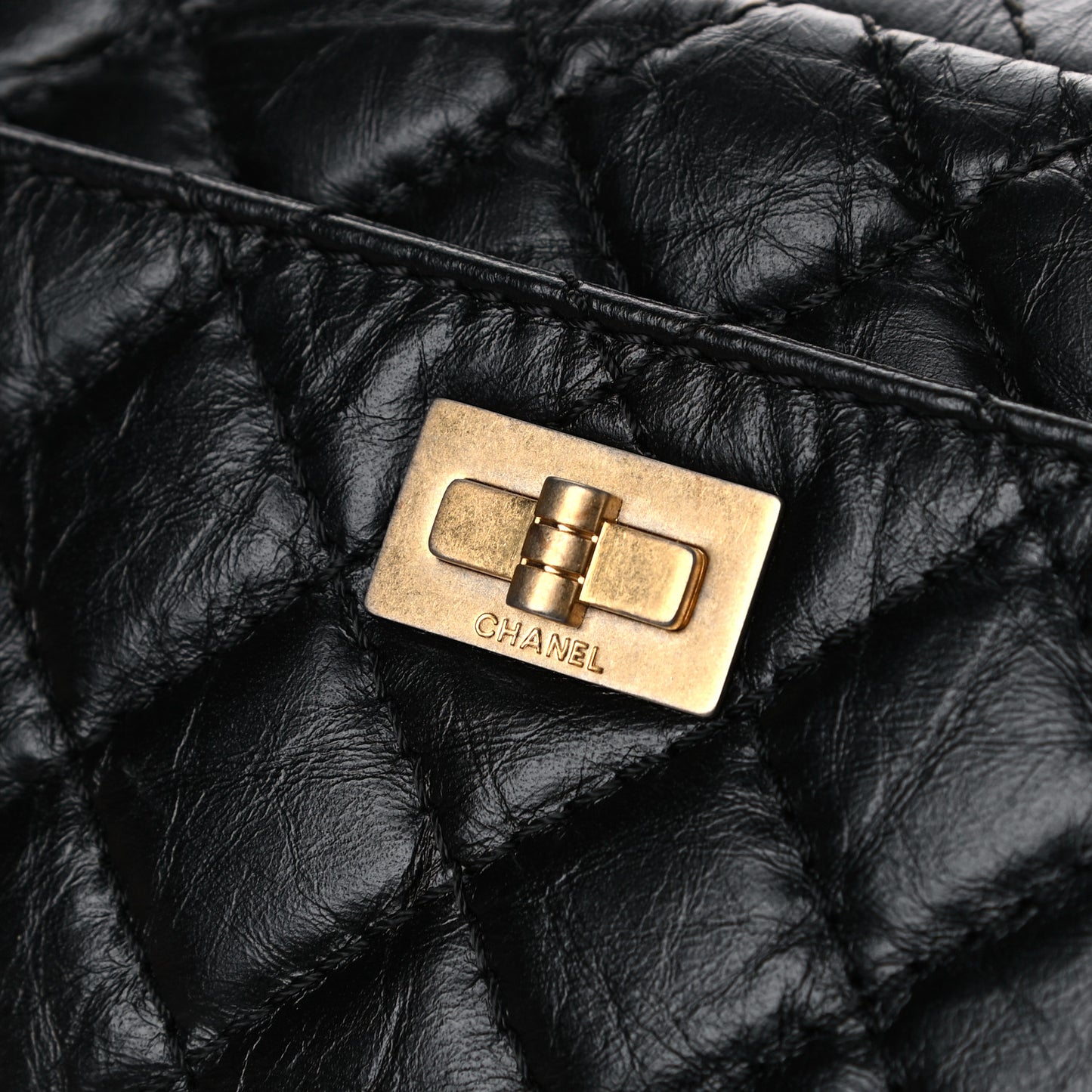 Aged Calfskin Quilted Mini Reissue Camera Case Black