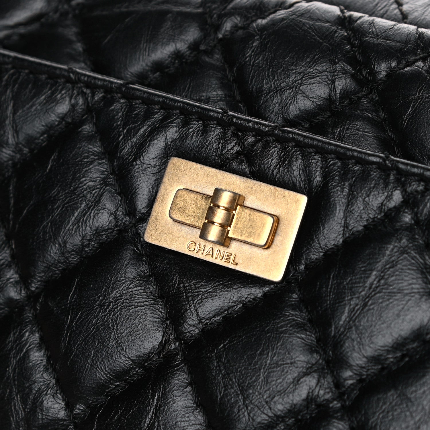 Chanel Aged Calfskin Quilted Mini Reissue Camera Case Black 10 of 12