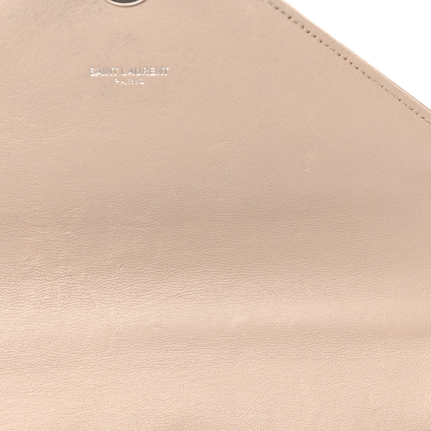 Saint Laurent Sheepskin Matelasse Chevron Monogram Medium College Bag Dark Beige 14 of 16