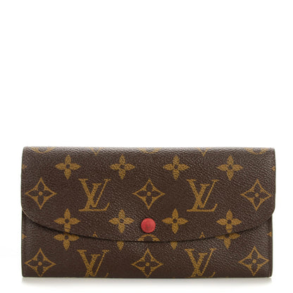Louis Vuitton Monogram Emilie Wallet Red 1 of 9