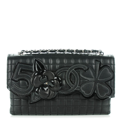 Chanel Lambskin Camellia N°5 Flap Bag Black 1 of 7