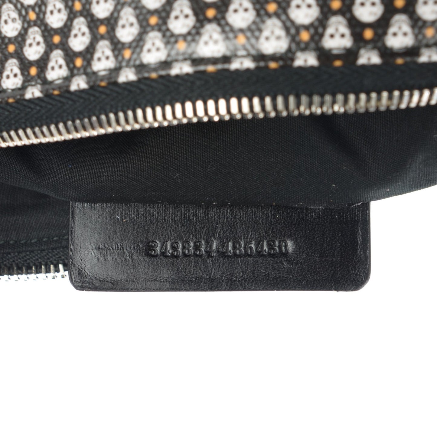 Coated Canvas Mini Skull Zipped Pouch