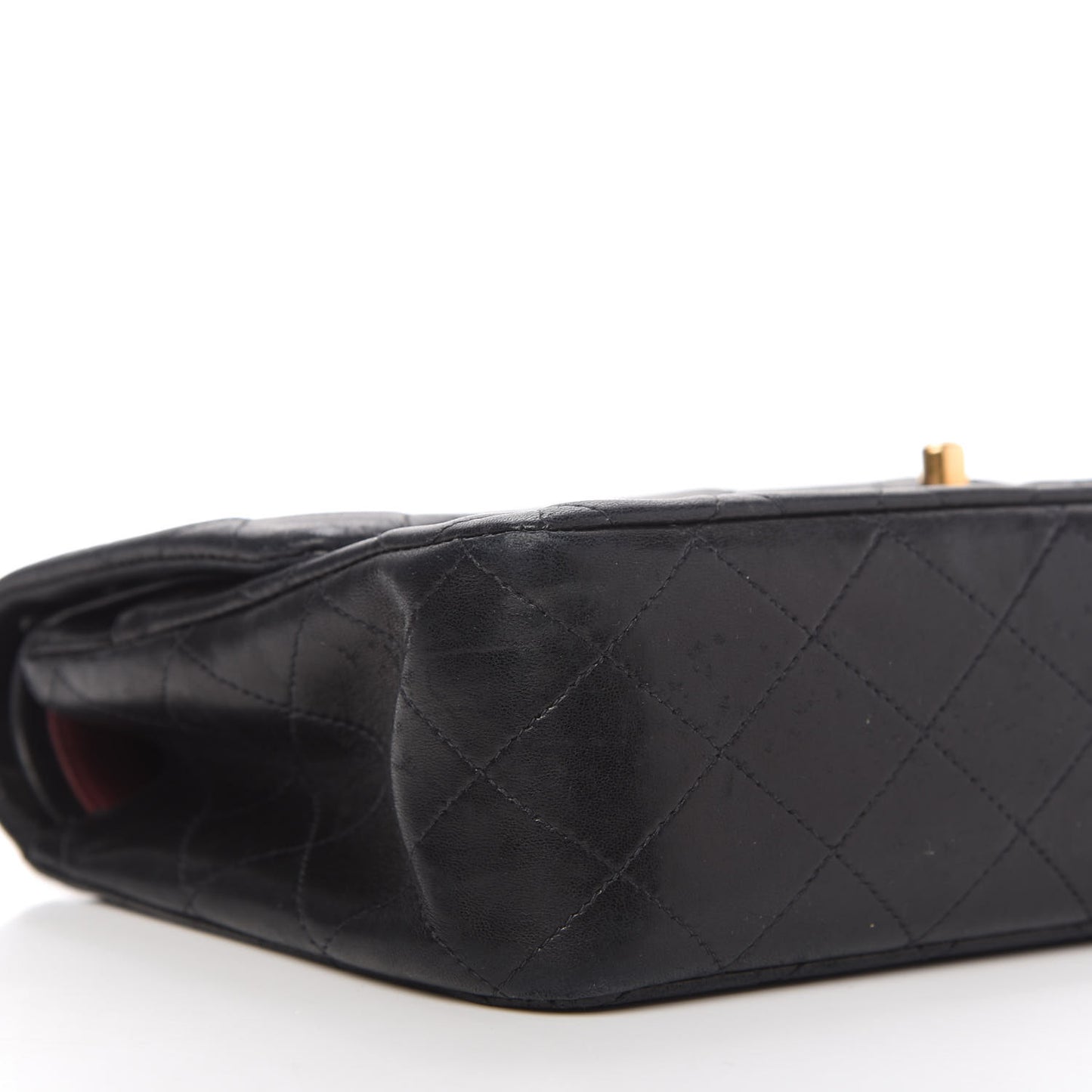 Lambskin Quilted Medium Double Flap Black