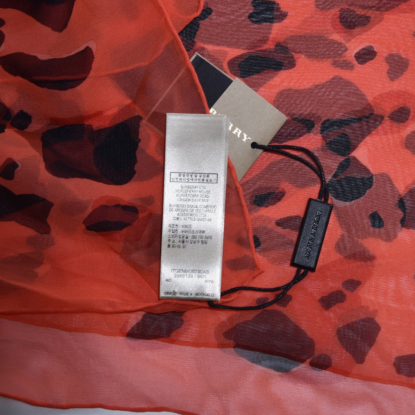 Silk Animal Print Scarf Bright Peony