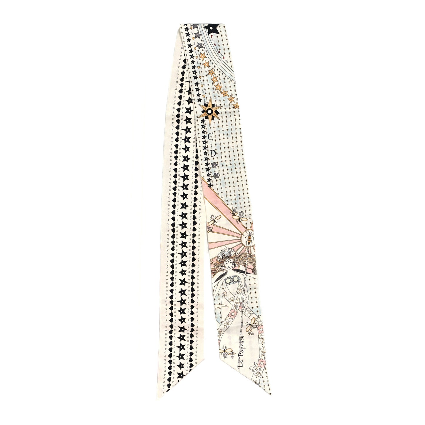 Silk High Priestess Tarot Mitzah Scarf Off White