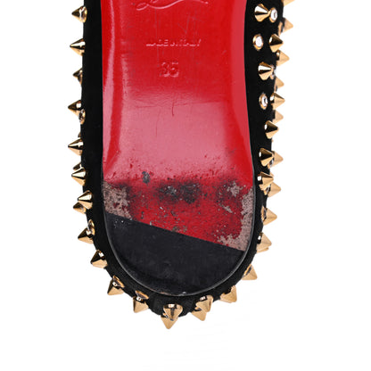 Christian Louboutin Veau Velours Studded Flats 35 Black 10 of 11
