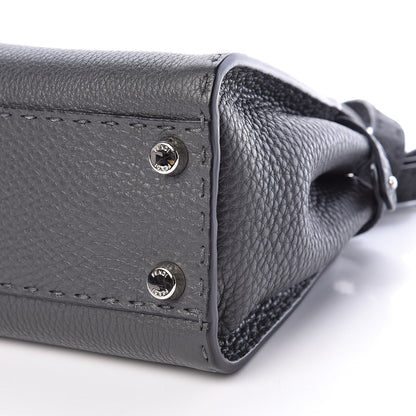 Fendi Cuoio Romano Selleria Bi-Color Mini Peekaboo Iconic Satchel Asfalto Latte 11 of 12