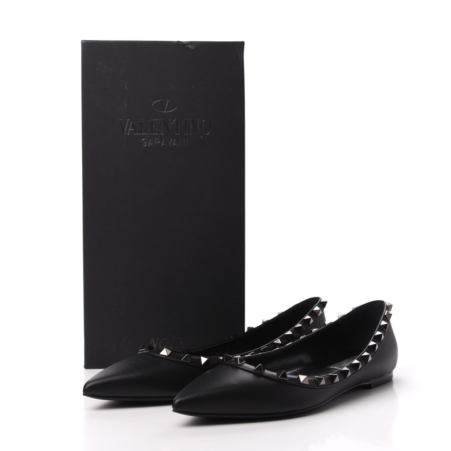 Valentino Garavani Nappa Rockstud Ballerina Flats 37 Black 10 of 10