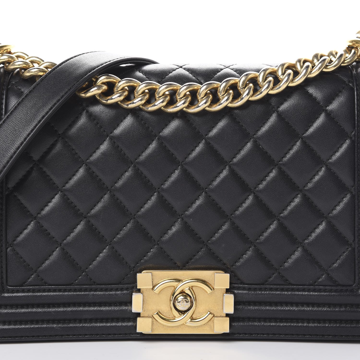 Chanel Lambskin Quilted Medium Boy Flap Black 7 of 16