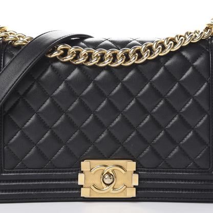 Chanel Lambskin Quilted Medium Boy Flap Black 7 of 16