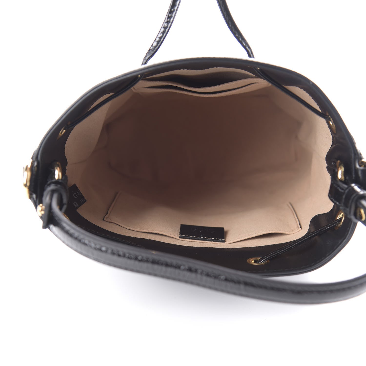 Gucci Suede Patent Web Small Ophidia Bucket Bag Black 5 of 11