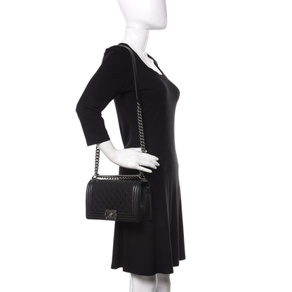 Chanel Caviar Quilted Medium Boy Flap Black 2 of 14