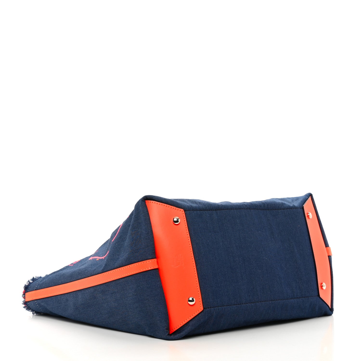 Christian Louboutin Denim Frangibus Printed Tote Blue Multicolor 4 of 9