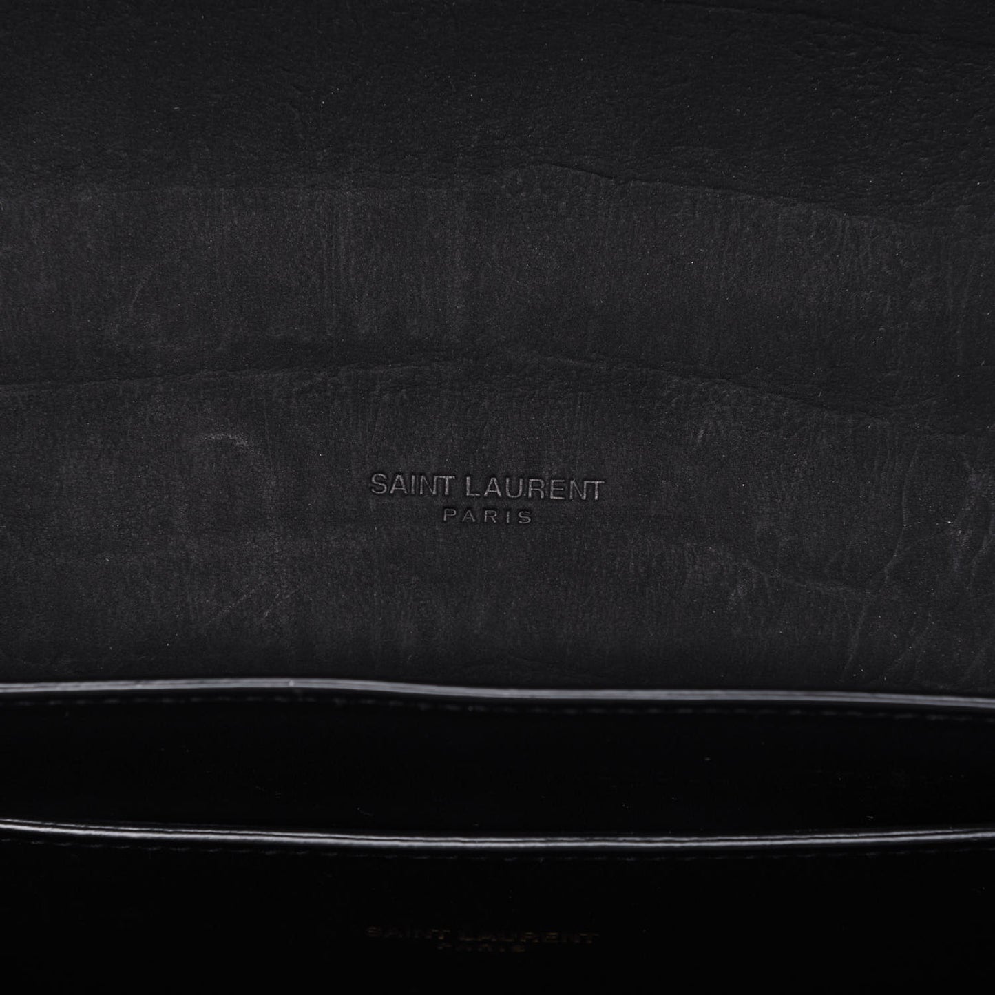 Crocodile Embossed Monogram Nubuck Medium Kaia Satchel Black