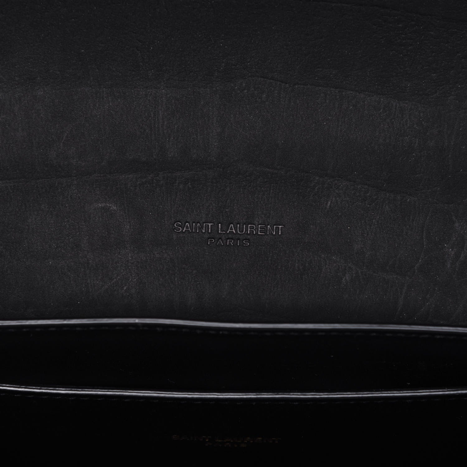 Saint Laurent Crocodile Embossed Monogram Nubuck Medium Kaia Satchel Black 6 of 12