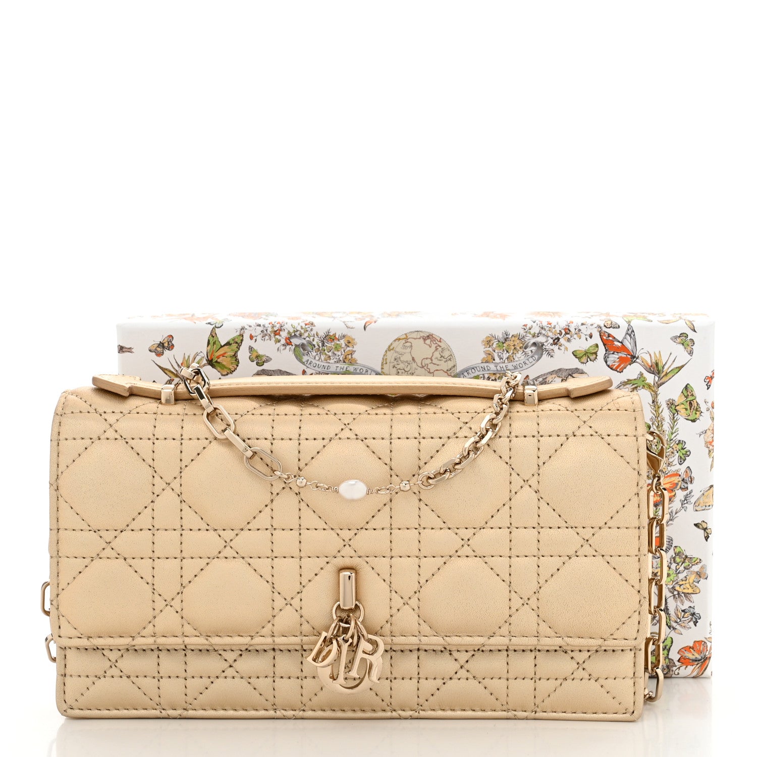 Christian Dior Metallic Lambskin Cannage Mini My Dior Bag Gold 11 of 11