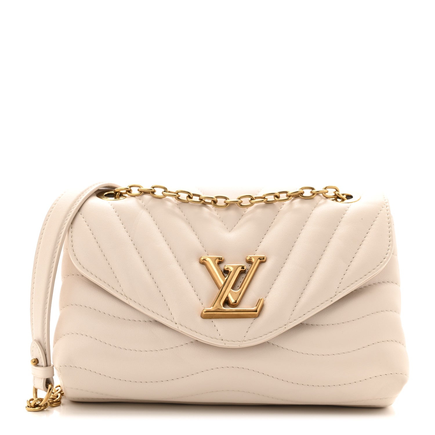Louis Vuitton Calfskin LV New Wave Chain Bag Ivory 1 of 14