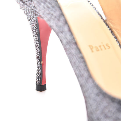 Christian Louboutin Glitter Back2 85 Slingback Pumps 38 Silver 9 of 11
