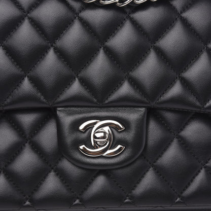 Chanel Lambskin Quilted Medium Double Flap Black 8 of 14