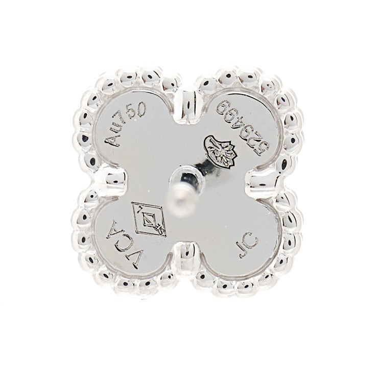 18K White Gold Mother of Pearl Sweet Alhambra Earrings